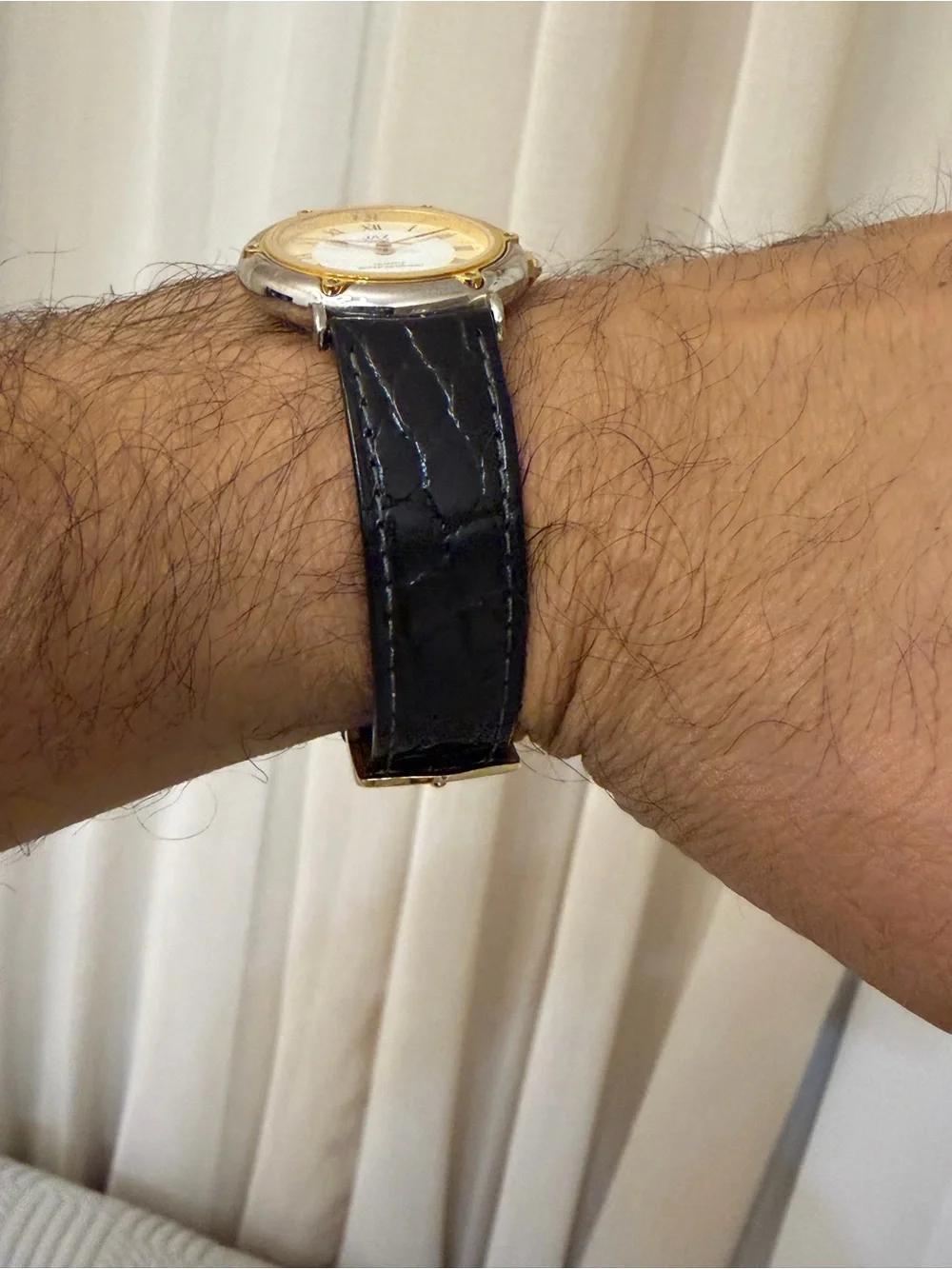 Vintage JAZ Paris Two-Tone Unisex Watch X5 XM8/6 Round Roman Date 31mm-33mm